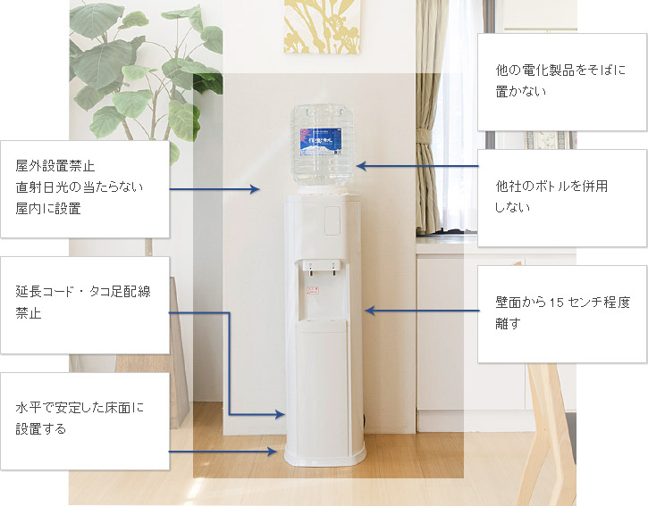 ウォーターサーバー設置に関する注意事項